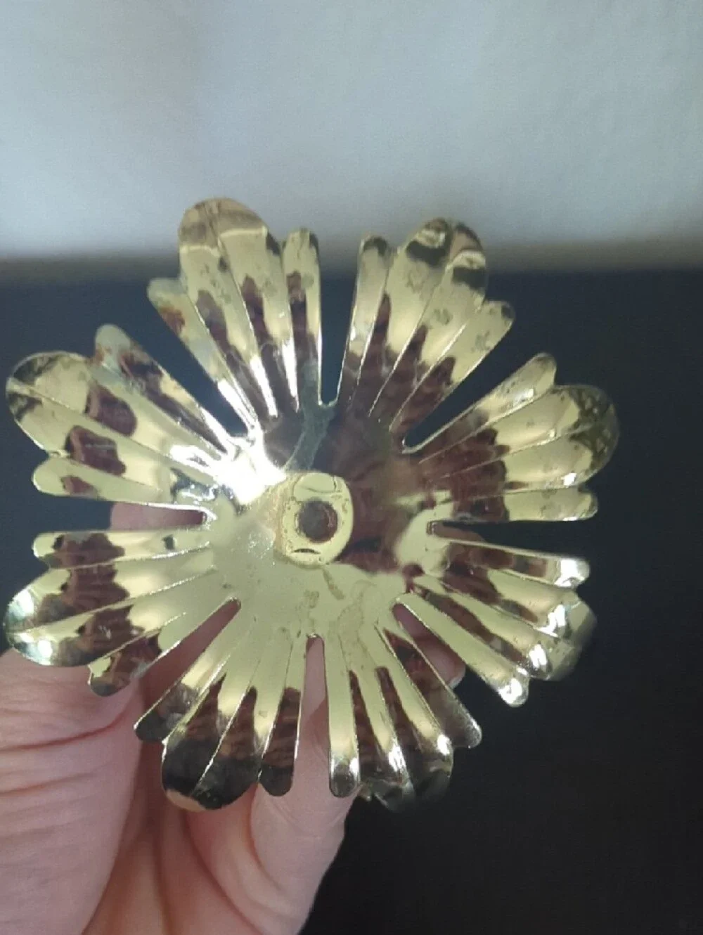 Vintage Gold Leaf Glass Bud Vase